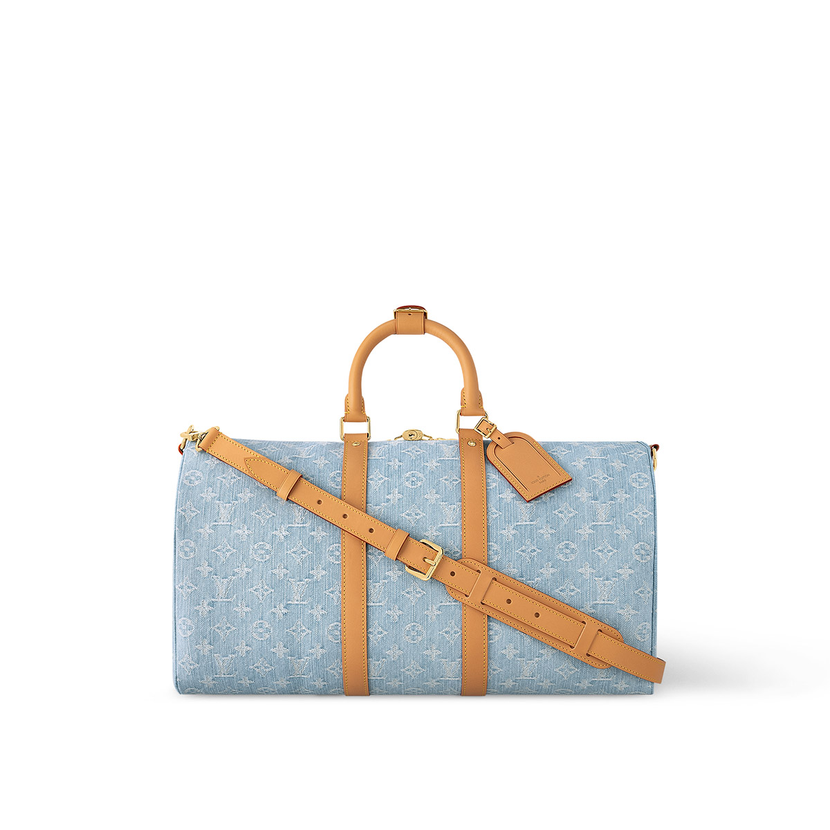 Louis Vuitton Keepall Bandoulière 45 Bag in Monogram Denim - Sky Blue Denim