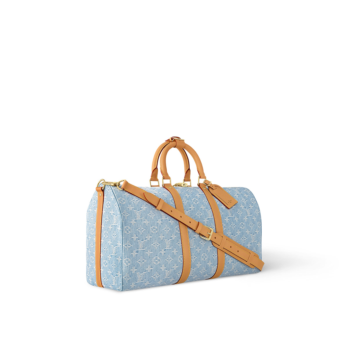 Louis Vuitton Keepall Bandoulière 45 Bag in Monogram Denim - Sky Blue Denim