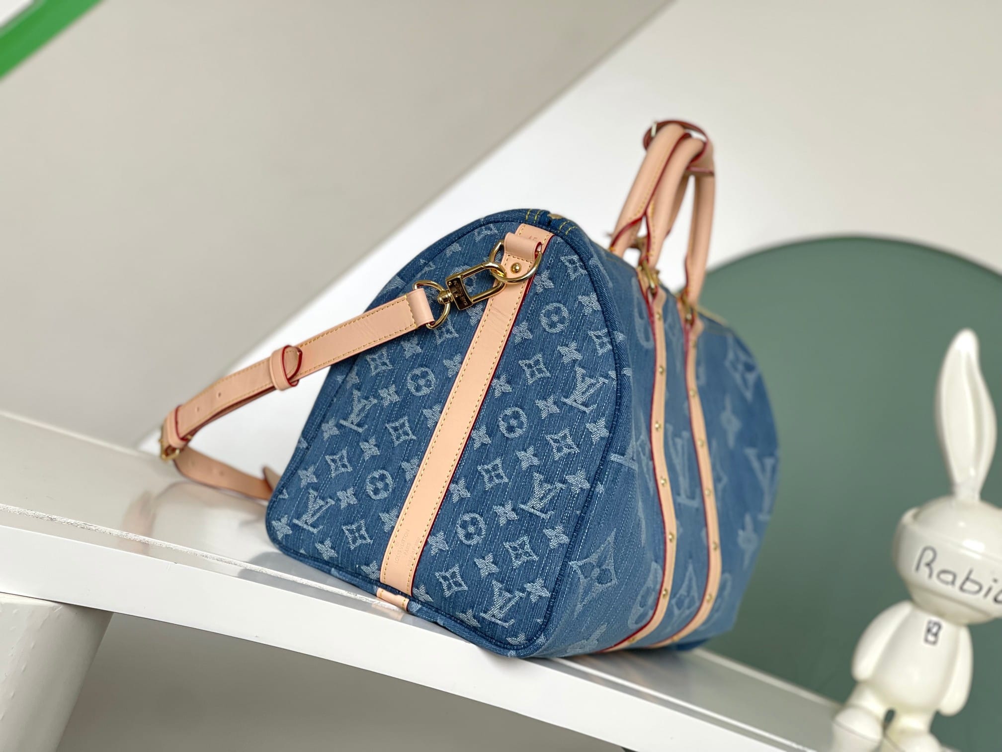 Louis Vuitton Keepall Bandoulière 45 Bag in Monogram Denim - Blue Denim