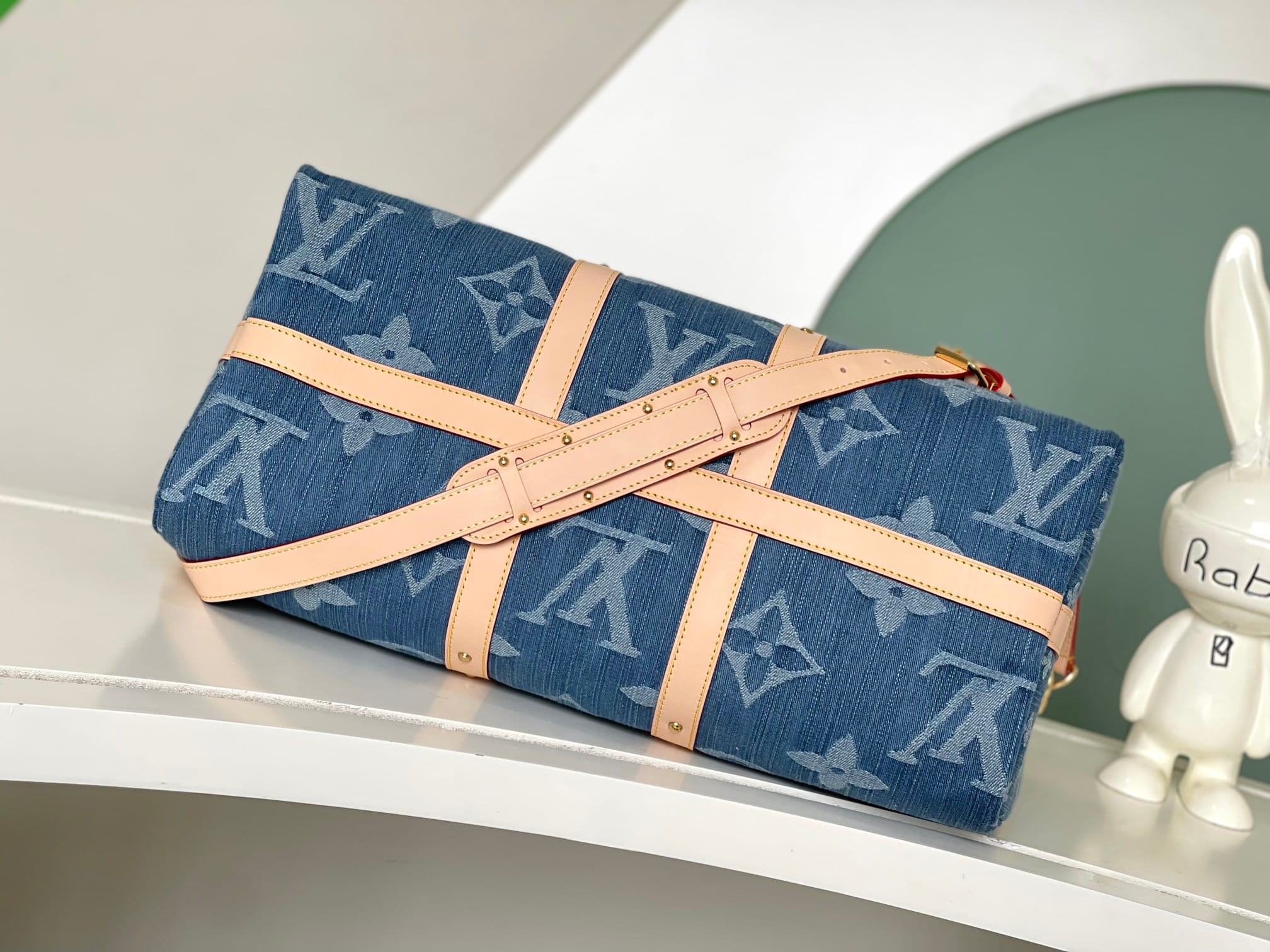 Louis Vuitton Keepall Bandoulière 45 Bag in Monogram Denim - Blue Denim