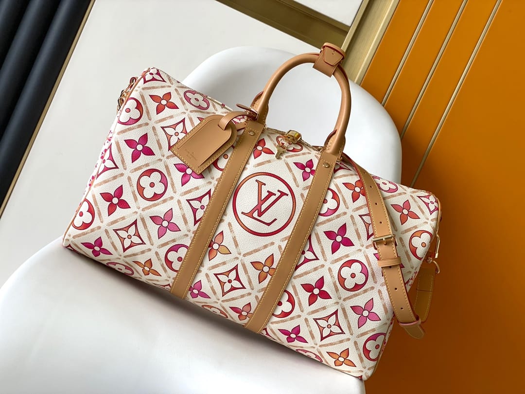 Louis Vuitton Keepall Bandoulière 45 Bag in Monogram Canvas - Coral