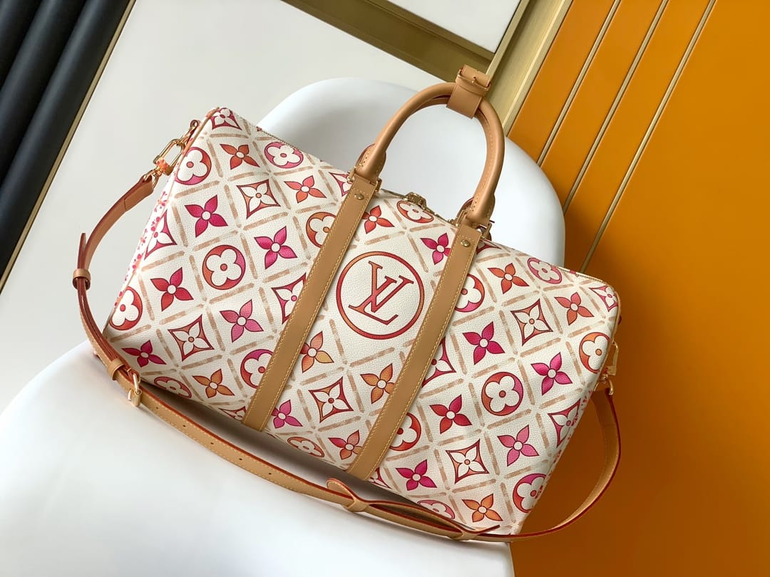 Louis Vuitton Keepall Bandoulière 45 Bag in Monogram Canvas - Coral