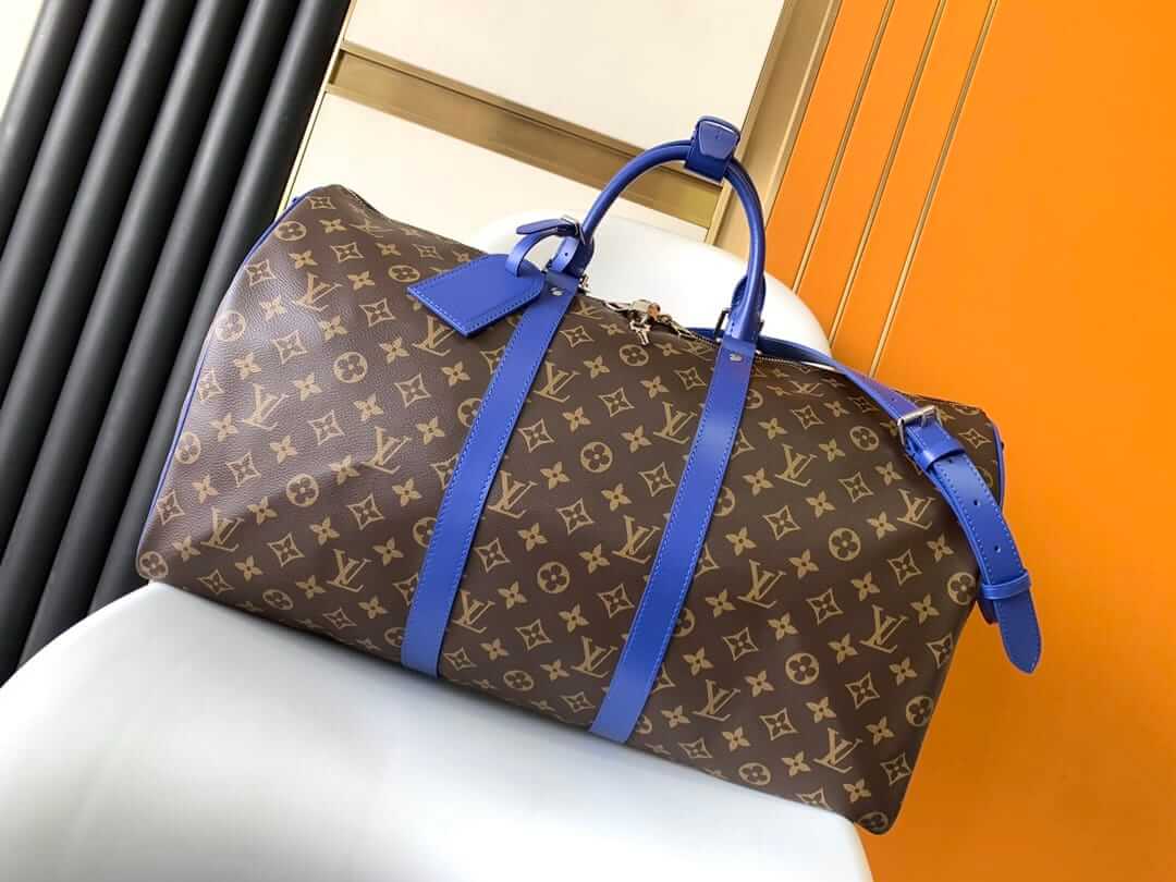 Louis Vuitton Keepall Bandoulière 50 Bag in Monogram Canvas - Indigo Blue