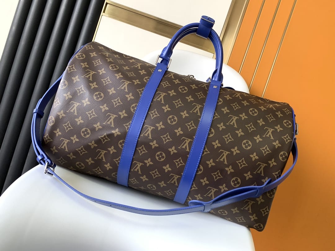 Louis Vuitton Keepall Bandoulière 50 Bag in Monogram Canvas - Indigo Blue