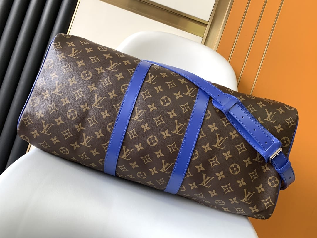 Louis Vuitton Keepall Bandoulière 50 Bag in Monogram Canvas - Indigo Blue