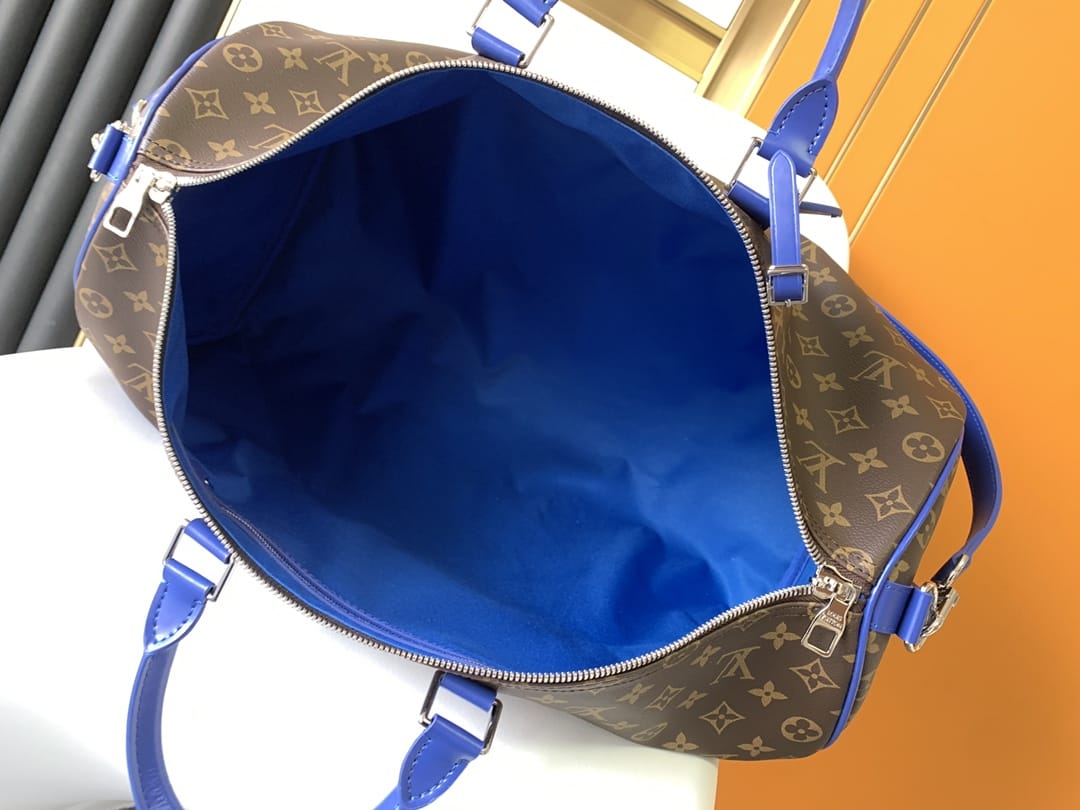 Louis Vuitton Keepall Bandoulière 50 Bag in Monogram Canvas - Indigo Blue