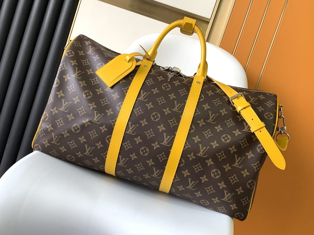 Louis Vuitton Keepall Bandoulière 50 Bag in Monogram Canvas - Safran Yellow