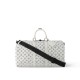 Louis Vuitton Keepall Bandoulière 50 Bag in Monogram Shadow Leather - White/Navy Blue