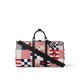 Louis Vuitton Keepall Bandoulière 50 Bag in Damier Flags Canvas - Red/Blue