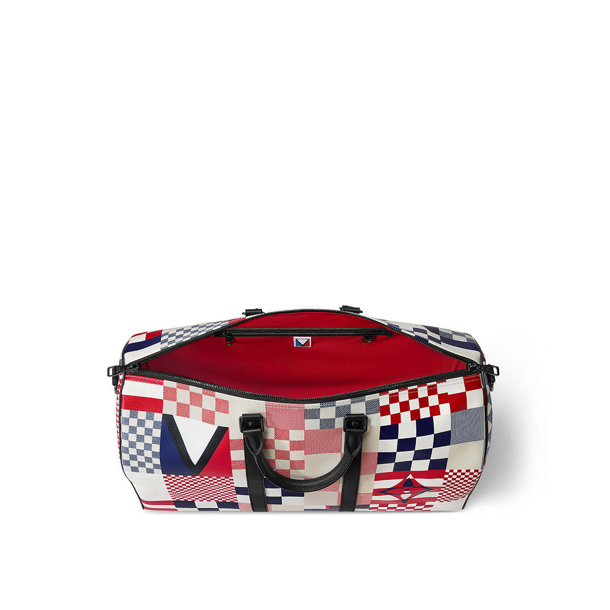 Louis Vuitton Keepall Bandoulière 50 Bag in Damier Flags Canvas - Red/Blue