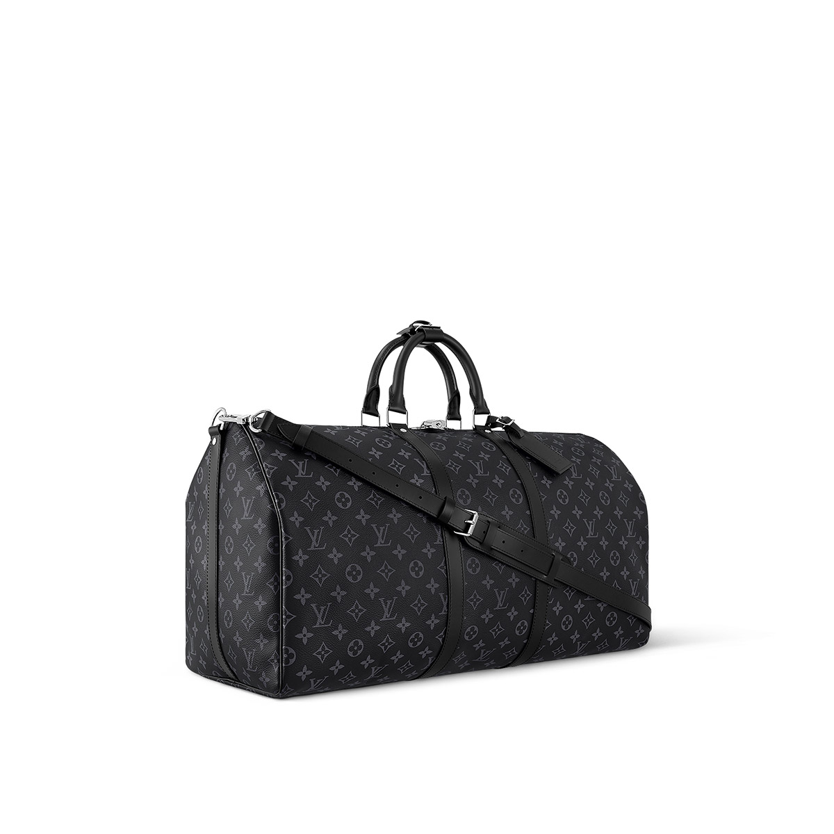 Louis Vuitton Keepall Bandoulière 55 Bag in Monogram Eclipse - Black