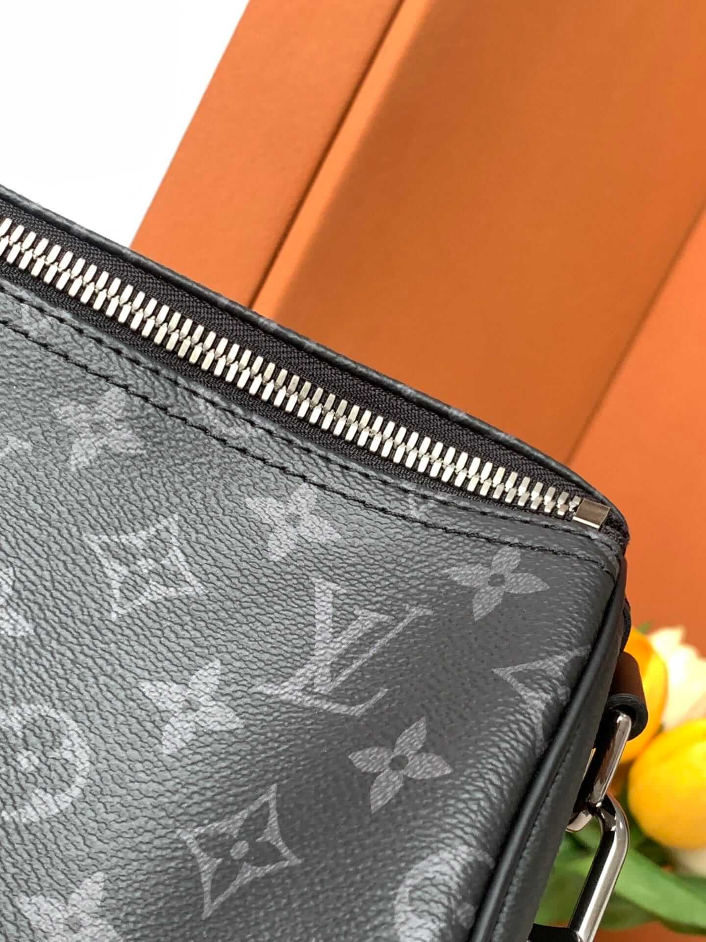 Louis Vuitton Keepall Bandoulière 55 Bag in Monogram Eclipse - Black