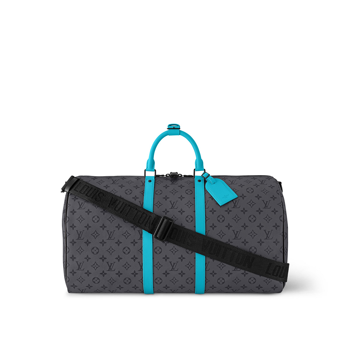 Louis Vuitton Keepall Bandoulière 55 Bag in Monogram Eclipse - Turquoise