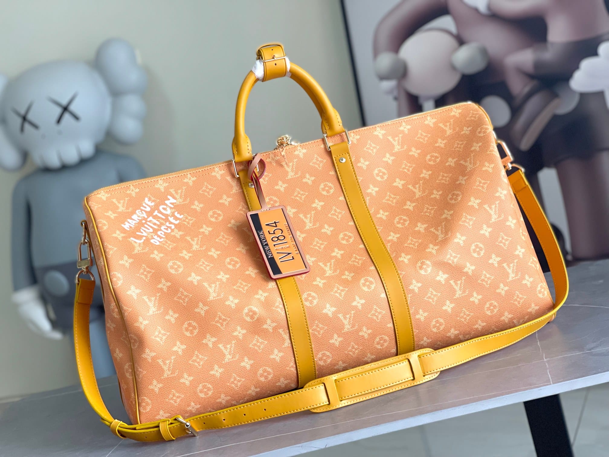 Louis Vuitton Keepall Bandoulière 55 Bag in Monogram Canvas - Yellow