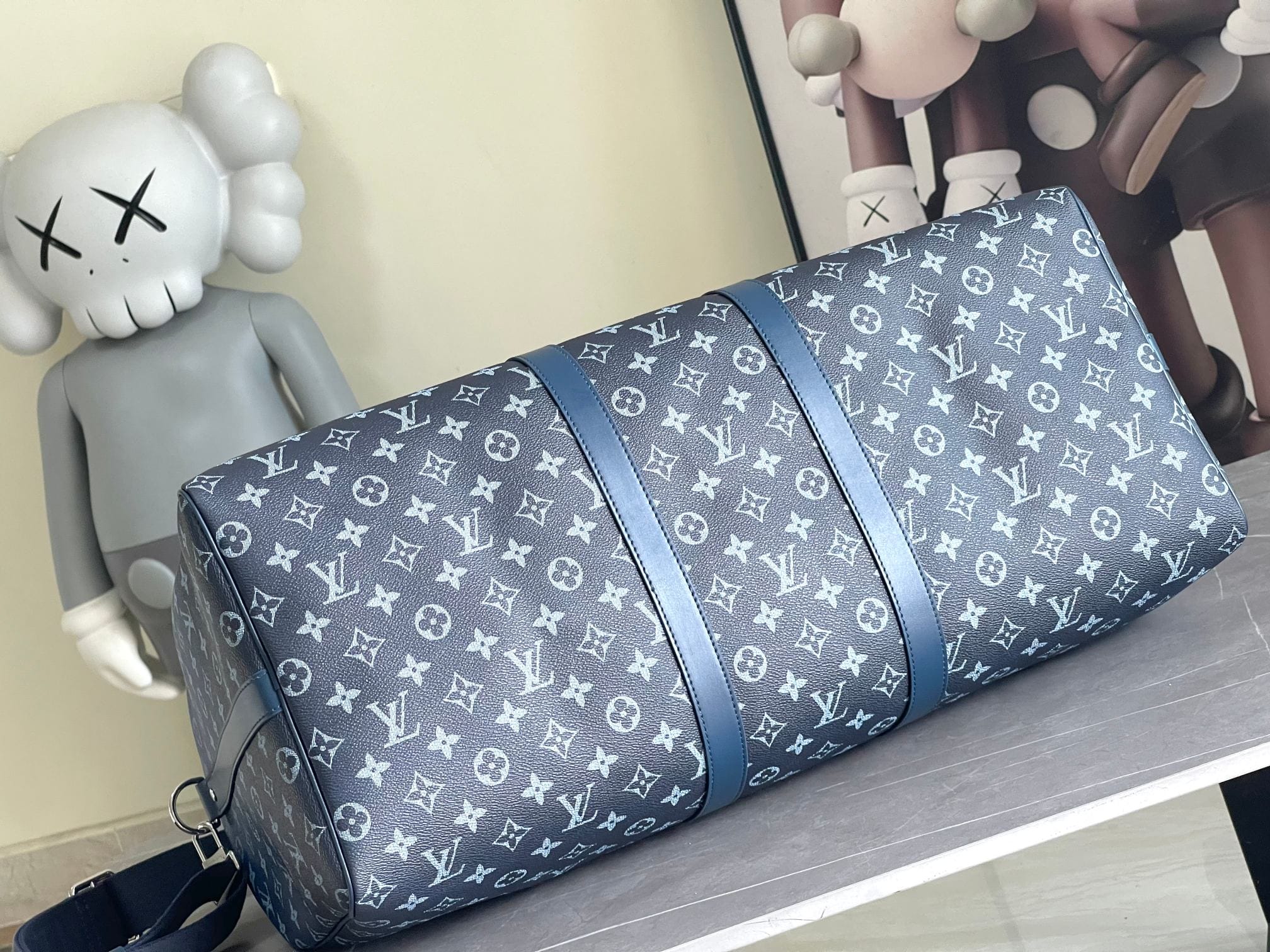 Louis Vuitton Keepall Bandoulière 55 Bag in Monogram Canvas - Navy Blue