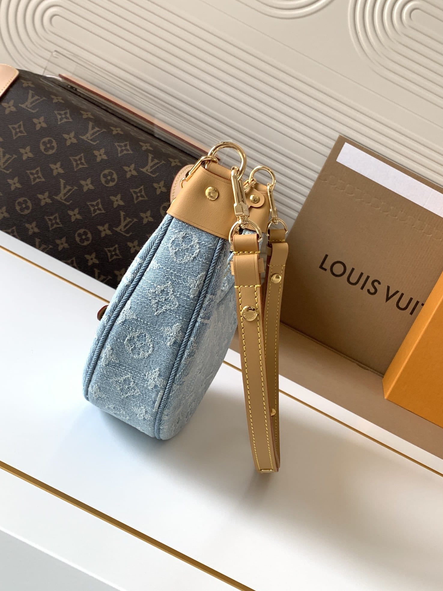 Louis Vuitton Loop Shoulder Cross-body Bag in Monogram Denim - Sky Blue