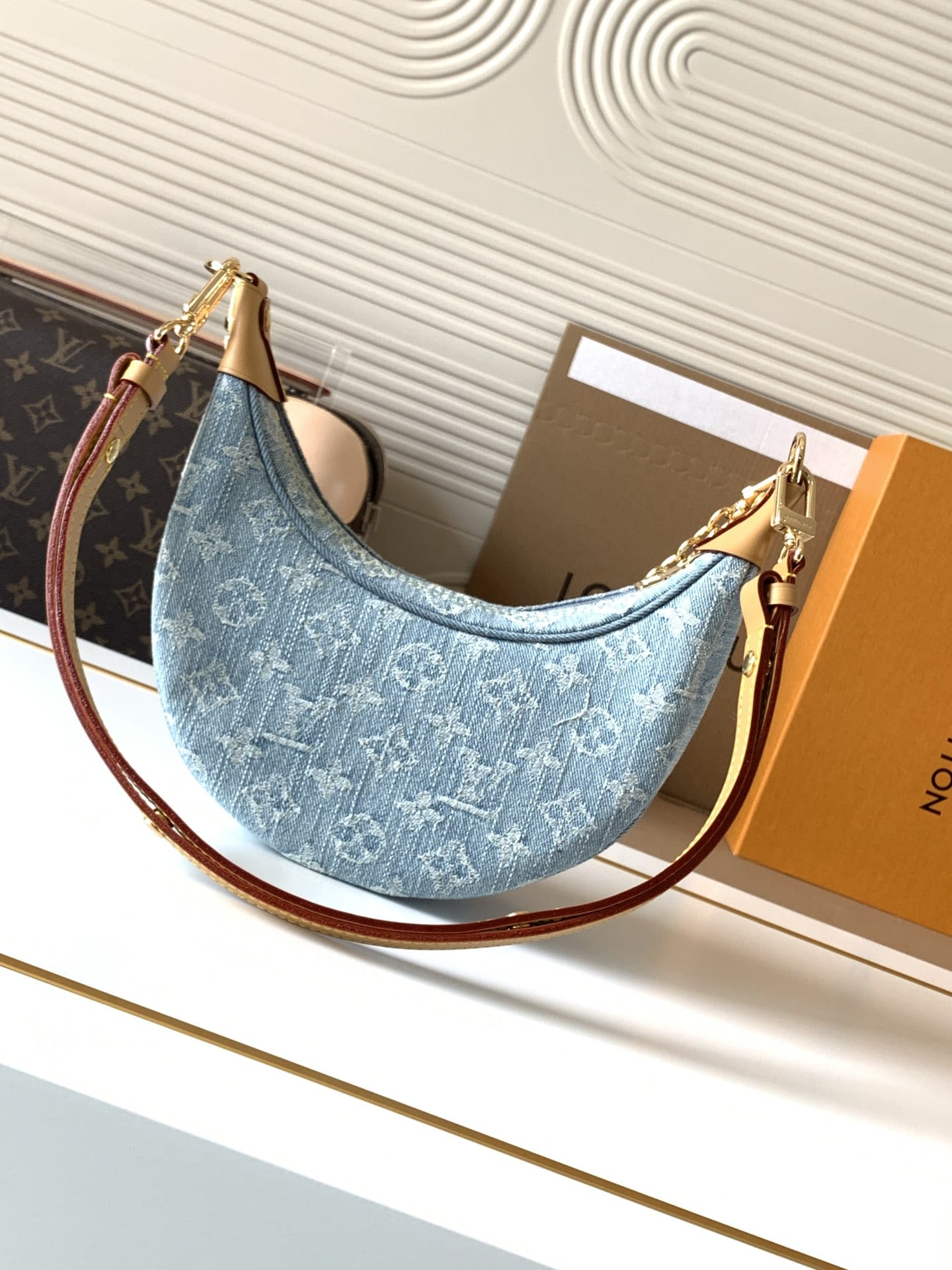 Louis Vuitton Loop Shoulder Cross-body Bag in Monogram Denim - Sky Blue