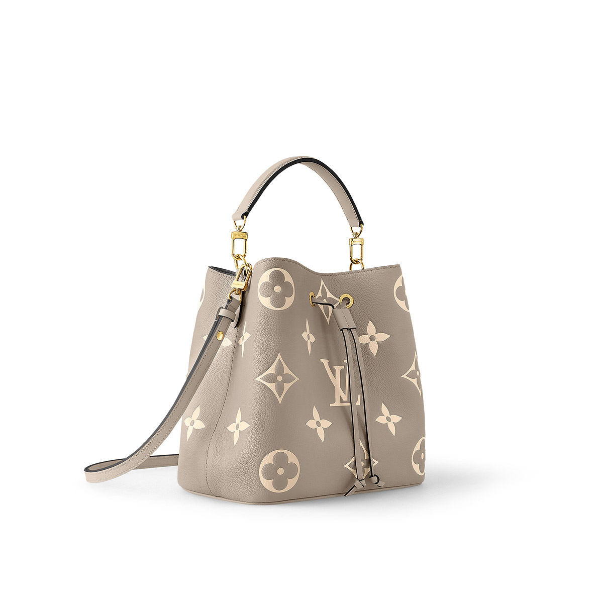 Louis Vuitton NéoNoé MM Bucket Bag in Bicolor Monogram Empreinte Leather - Gray/Cream