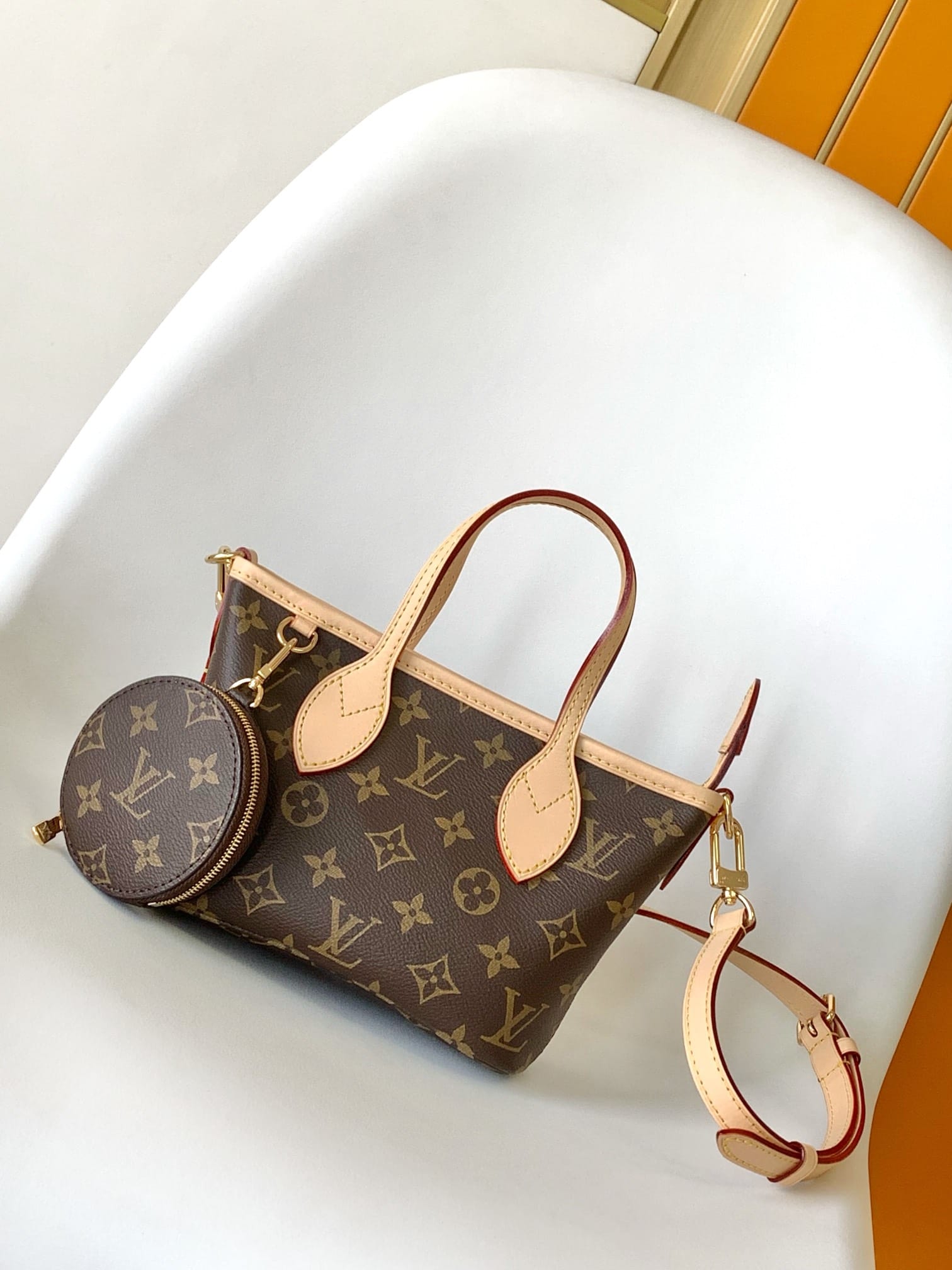 Louis Vuitton Neverfull BB Handbag in Monogram Canvas - Beige