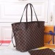 Louis Vuitton Neverfull MM Tote Bag in Damier Ebene Canvas - Cerise Red