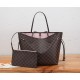 Louis Vuitton Neverfull MM Tote Bag in Damier Ebene Canvas - Pink