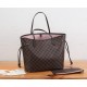 Louis Vuitton Neverfull MM Tote Bag in Damier Ebene Canvas - Pink