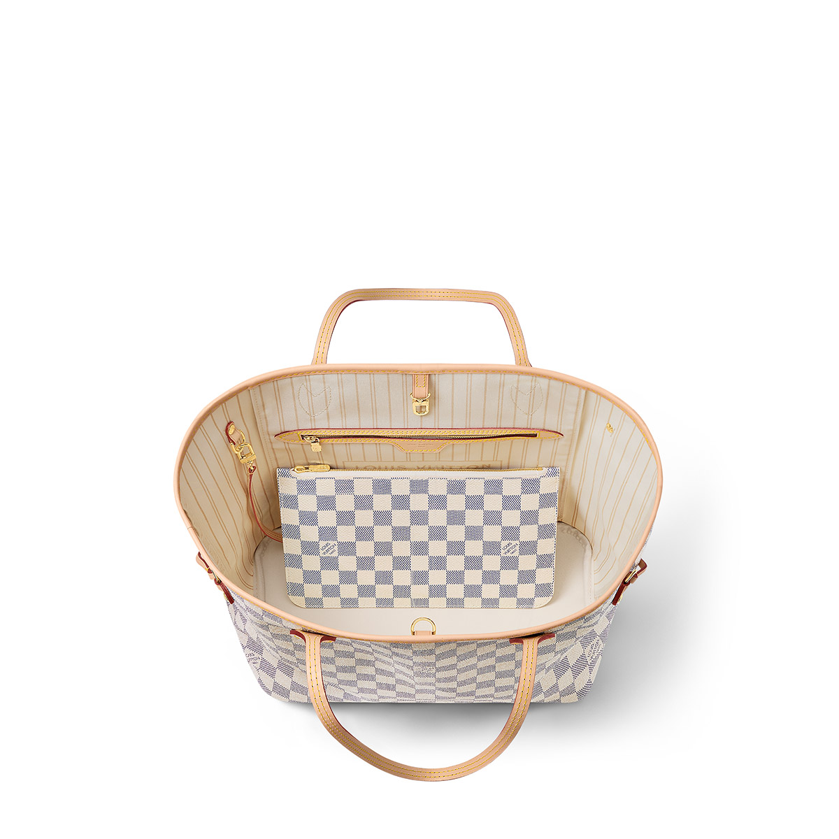 Louis Vuitton Neverfull MM Tote Bag in Damier Azur Canvas - Beige