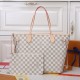 Louis Vuitton Neverfull MM Tote Bag in Damier Azur Canvas - Beige