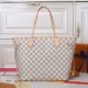 Louis Vuitton Neverfull MM Tote Bag in Damier Azur Canvas - Beige