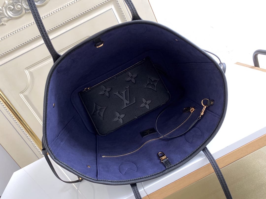 Louis Vuitton Neverfull MM Tote Bag in Monogram Empreinte Leather - Black