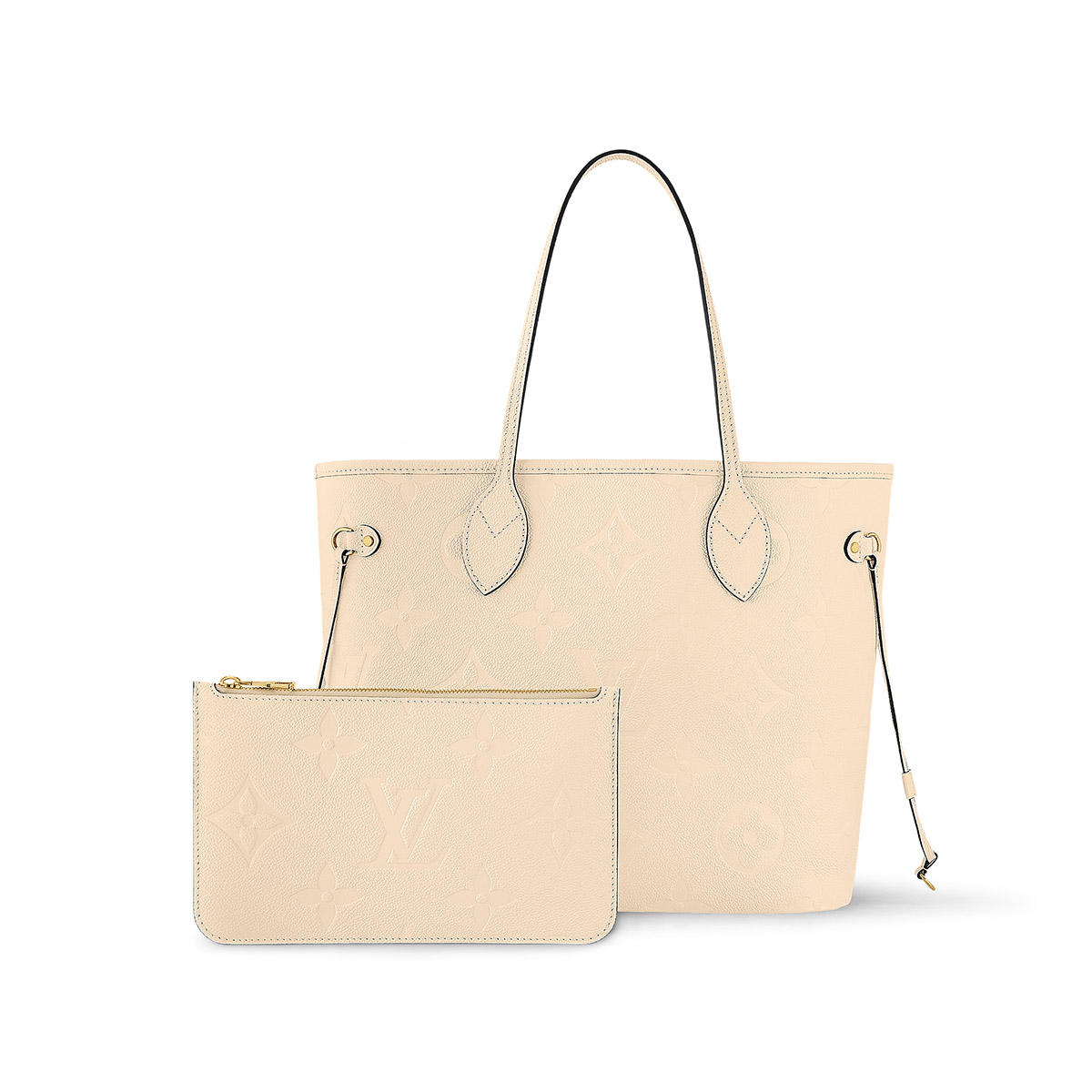 Louis Vuitton Neverfull MM Tote Bag in Monogram Empreinte Leather - Beige