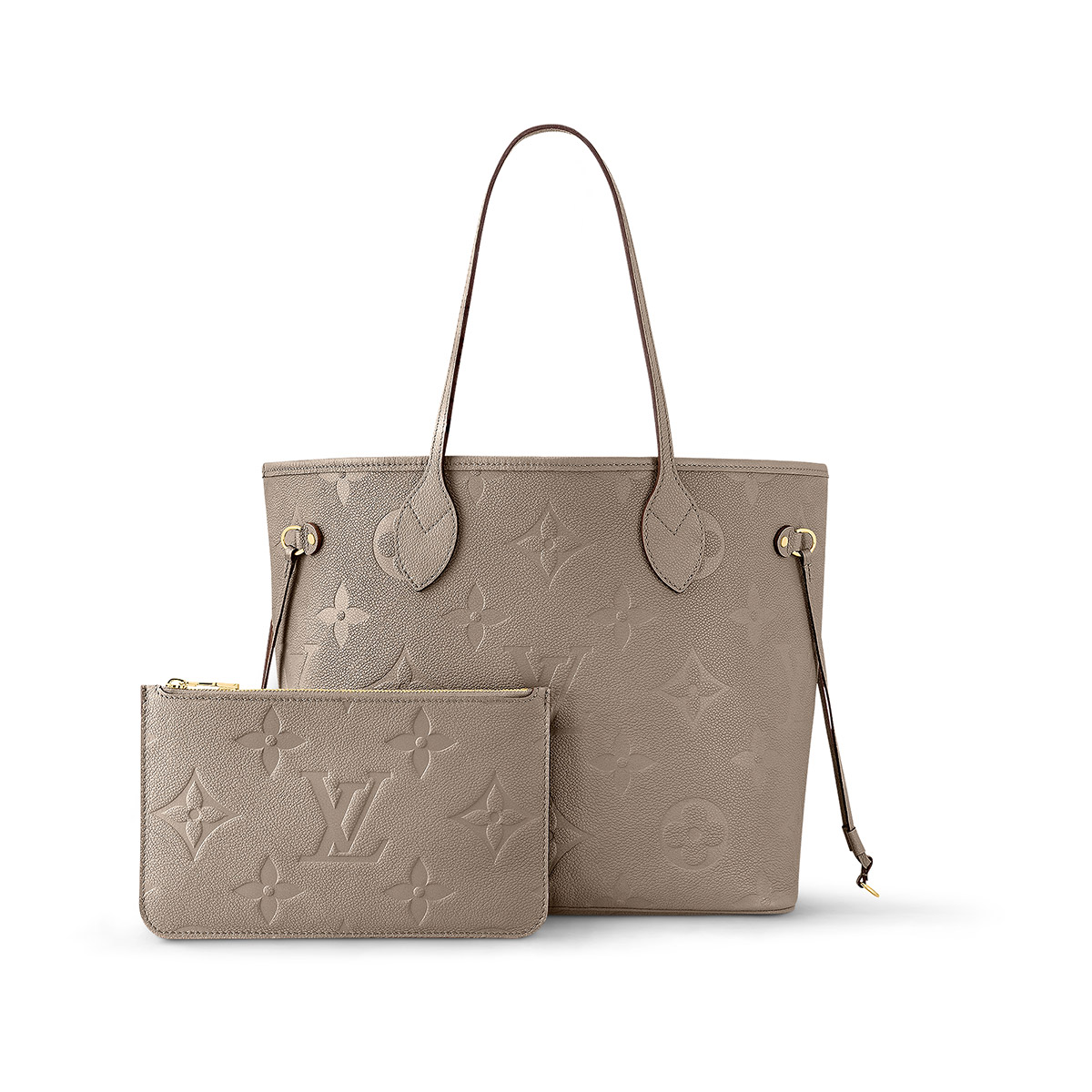 Louis Vuitton Neverfull MM Tote Bag in Monogram Empreinte Leather - Gray