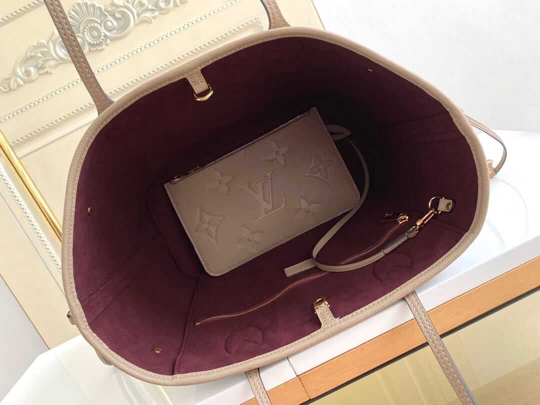 Louis Vuitton Neverfull MM Tote Bag in Monogram Empreinte Leather - Gray