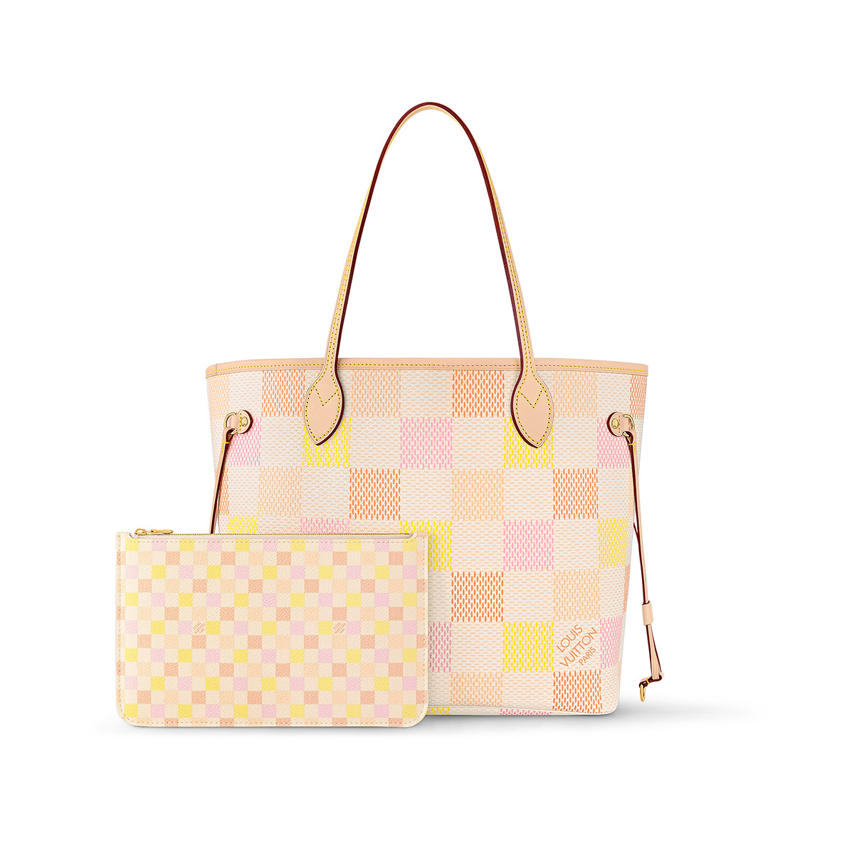 Louis Vuitton Neverfull MM Tote Bag in Damier Giant Canvas - Peach