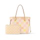 Louis Vuitton Neverfull MM Tote Bag in Damier Giant Canvas - Peach