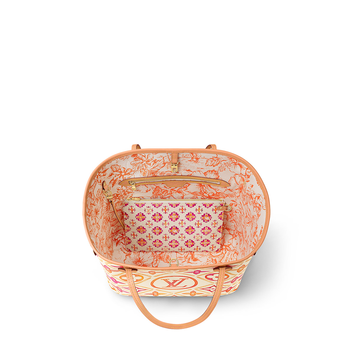 Louis Vuitton Neverfull MM Tote Bag in Monogram Canvas - Coral