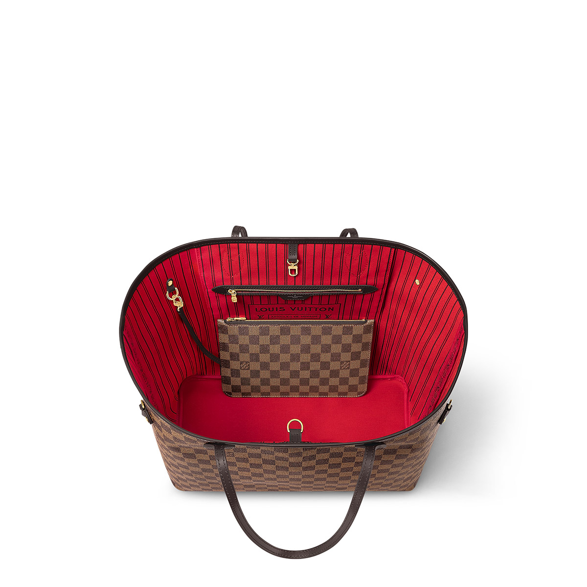 Louis Vuitton Neverfull GM Tote Bag in Damier Ebene Canvas - Cerise Red