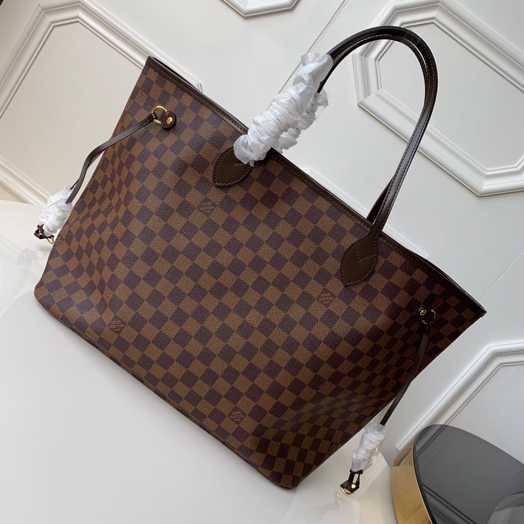 Louis Vuitton Neverfull GM Tote Bag in Damier Ebene Canvas - Cerise Red