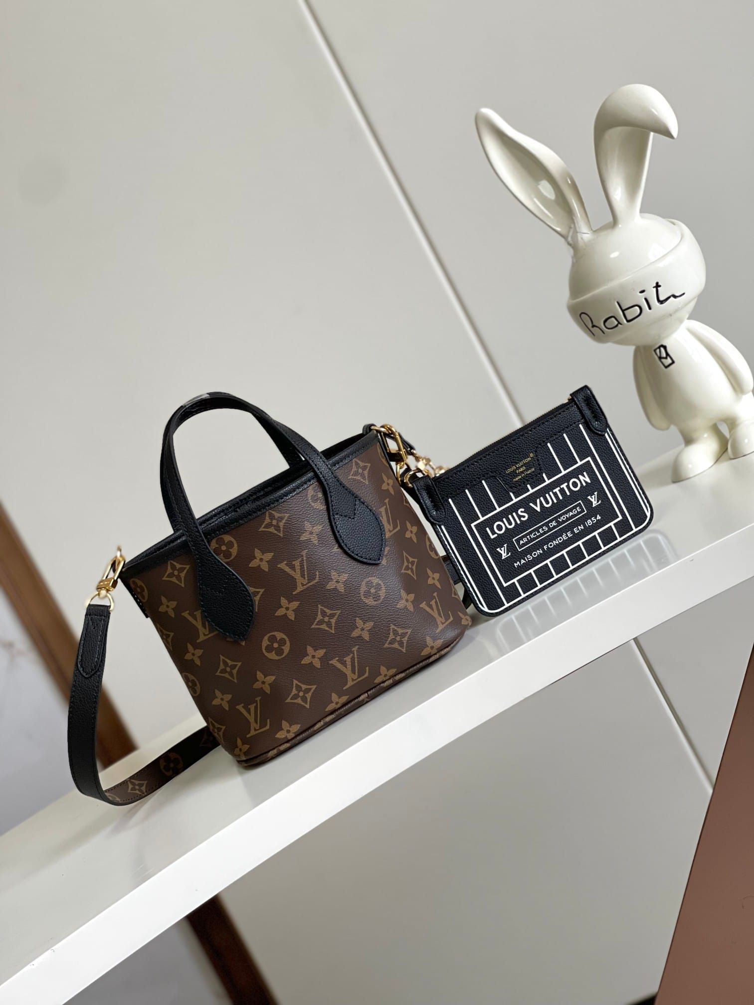 Louis Vuitton Neverfull Bandoulière Inside Out BB Handbag - Black/Monogram