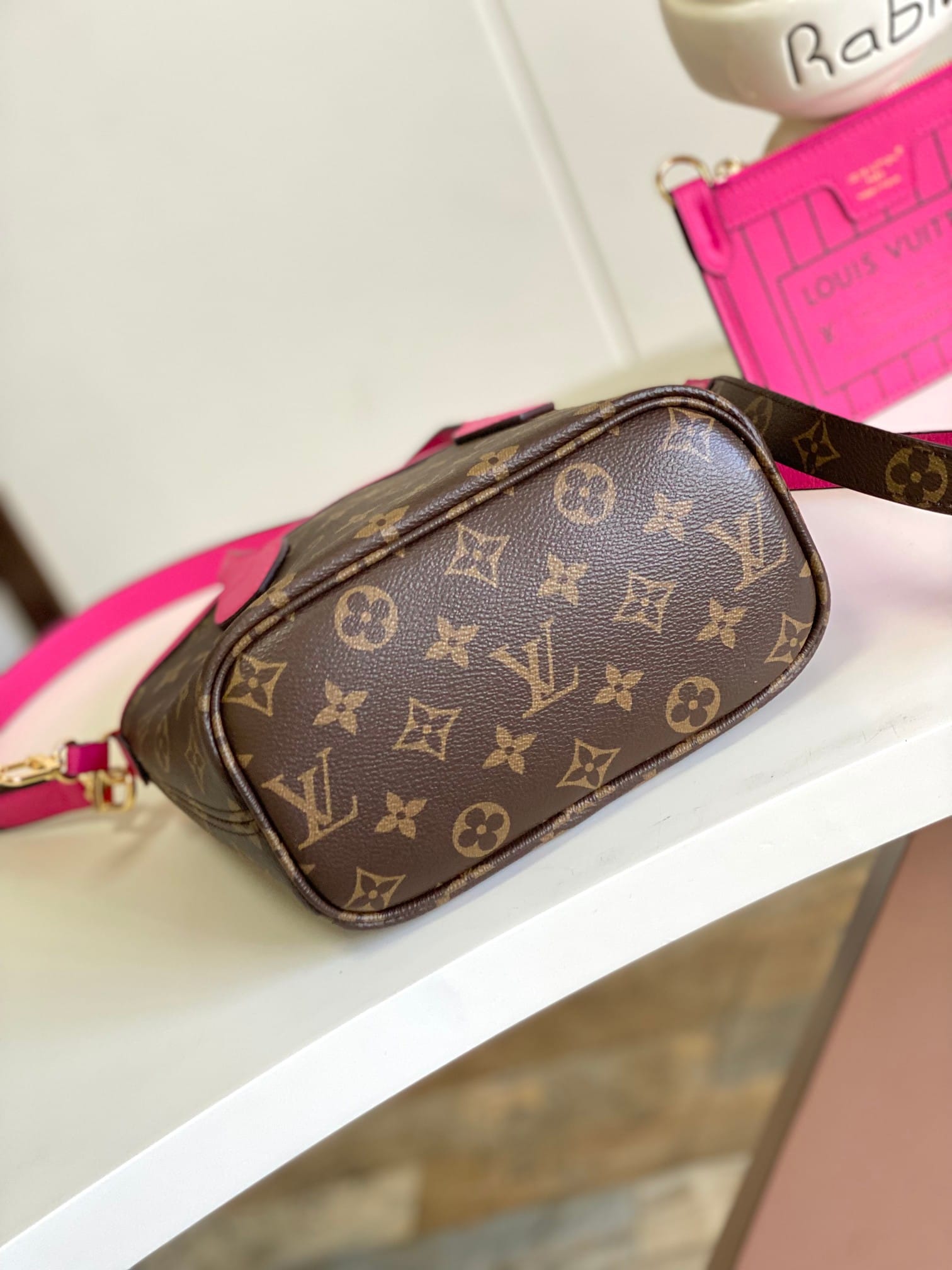 Louis Vuitton Neverfull Bandoulière Inside Out BB Handbag - Rose Pondichery/Monogram