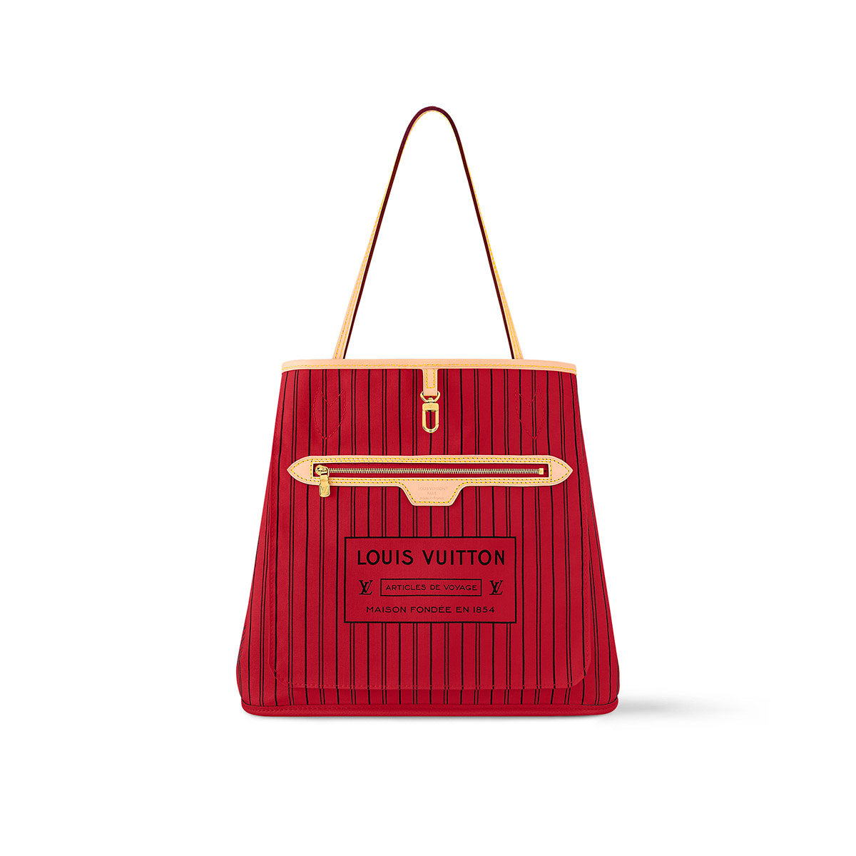 Louis Vuitton Neverfull Bandoulière Inside Out MM Tote Bag - Monogram/Rouge Sari