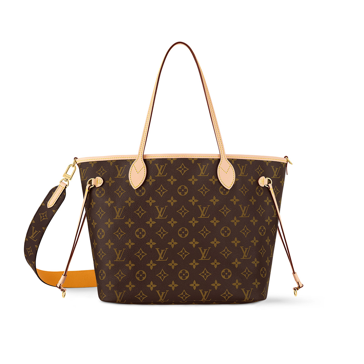 Louis Vuitton Neverfull Bandoulière Inside Out MM Tote Bag - Monogram/Jaune Safran