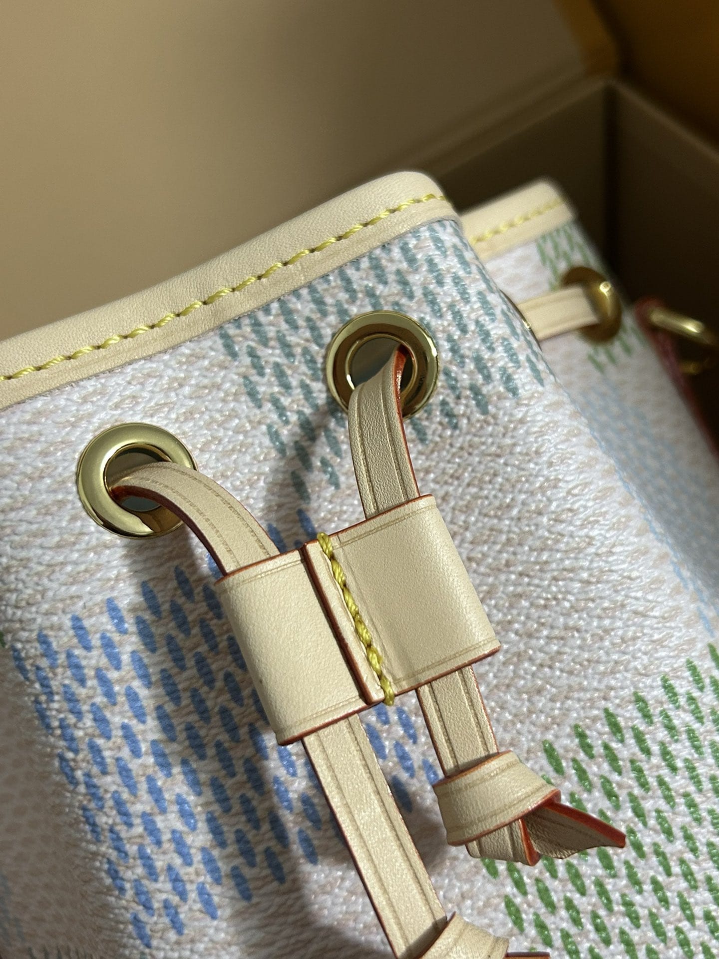 Louis Vuitton Nano Noé Handle Bag in Damier Canvas - Pistachio Green