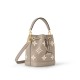 Louis Vuitton Nano Noé Handle Bag in Bicolor Monogram Empreinte Leather - Gray/Cream