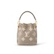 Louis Vuitton Nano Noé Handle Bag in Bicolor Monogram Empreinte Leather - Gray/Cream