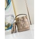 Louis Vuitton Nano Noé Handle Bag in Bicolor Monogram Empreinte Leather - Gray/Cream