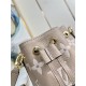 Louis Vuitton Nano Noé Handle Bag in Bicolor Monogram Empreinte Leather - Gray/Cream