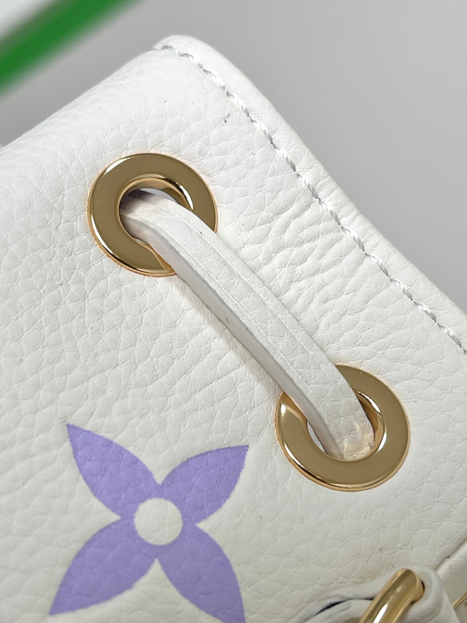 Louis Vuitton Nano Noé Handle Bag in Bicolor Monogram Empreinte Leather - White/Mauve