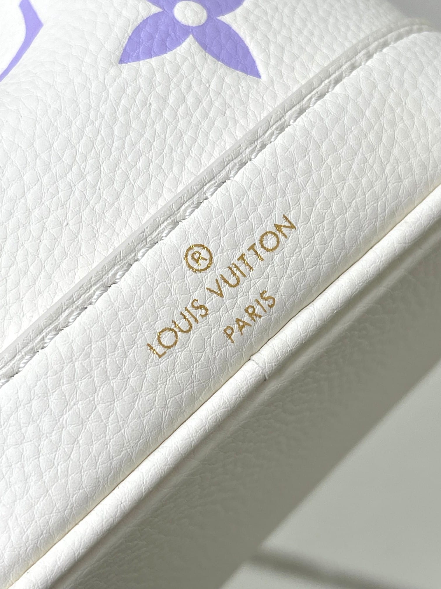 Louis Vuitton Nano Noé Handle Bag in Bicolor Monogram Empreinte Leather - White/Mauve