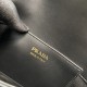 Prada Arqué Leather Shoulder Bag with Flap - Black